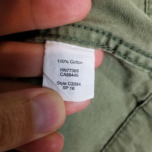 Madewell Women's  Military Style Full Zip Jacket Size XS Olive Green Canvas - Picture 6 of 6